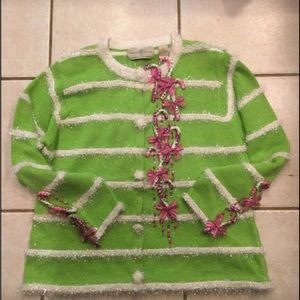 CHRISTMAS Design Options by Phillip & Jan Gordon Cardigan Sweater size X-Large